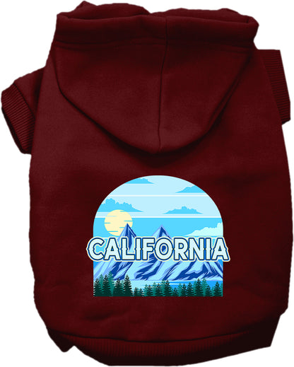 Pet Dog & Cat Screen Printed Hoodie for Medium to Large Pets (Sizes 2XL-6XL), "California Trailblazer"