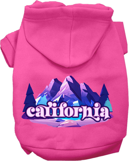 Pet Dog & Cat Screen Printed Hoodie for Medium to Large Pets (Sizes 2XL-6XL), "California Alpine Pawscape"