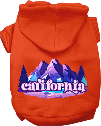 Pet Dog & Cat Screen Printed Hoodie for Medium to Large Pets (Sizes 2XL-6XL), "California Alpine Pawscape"