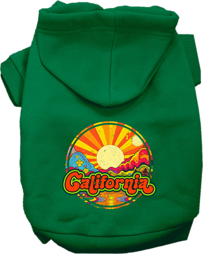 Pet Dog & Cat Screen Printed Hoodie for Small to Medium Pets (Sizes XS-XL), "California Mellow Mountain"