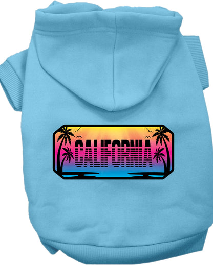 Pet Dog & Cat Screen Printed Hoodie for Medium to Large Pets (Sizes 2XL-6XL), "California Beach Shades"