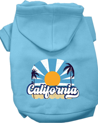 Pet Dog & Cat Screen Printed Hoodie for Small to Medium Pets (Sizes XS-XL), "California Coast"