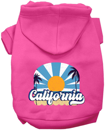 Pet Dog & Cat Screen Printed Hoodie for Medium to Large Pets (Sizes 2XL-6XL), "California Coast"