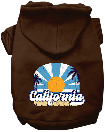 Pet Dog & Cat Screen Printed Hoodie for Small to Medium Pets (Sizes XS-XL), "California Coast"