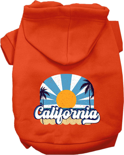 Pet Dog & Cat Screen Printed Hoodie for Medium to Large Pets (Sizes 2XL-6XL), "California Coast"