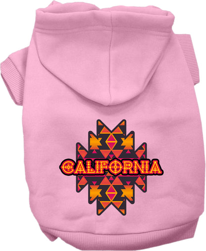 Pet Dog & Cat Screen Printed Hoodie for Medium to Large Pets (Sizes 2XL-6XL), "California Navajo Tribal"