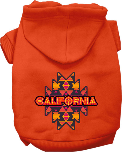 Pet Dog & Cat Screen Printed Hoodie for Medium to Large Pets (Sizes 2XL-6XL), "California Navajo Tribal"