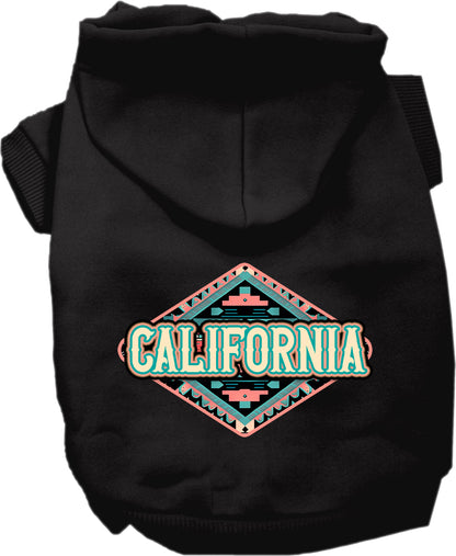 Pet Dog & Cat Screen Printed Hoodie for Medium to Large Pets (Sizes 2XL-6XL), "California Peach Aztec"