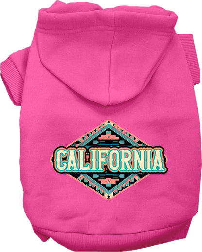 Pet Dog & Cat Screen Printed Hoodie for Medium to Large Pets (Sizes 2XL-6XL), "California Peach Aztec"