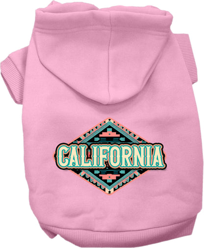 Pet Dog & Cat Screen Printed Hoodie for Medium to Large Pets (Sizes 2XL-6XL), "California Peach Aztec"