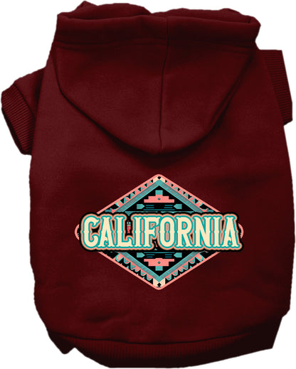 Pet Dog & Cat Screen Printed Hoodie for Medium to Large Pets (Sizes 2XL-6XL), "California Peach Aztec"