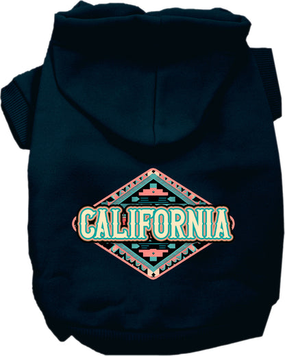 Pet Dog & Cat Screen Printed Hoodie for Small to Medium Pets (Sizes XS-XL), "California Peach Aztec"