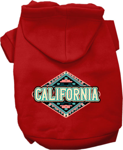 Pet Dog & Cat Screen Printed Hoodie for Small to Medium Pets (Sizes XS-XL), "California Peach Aztec"