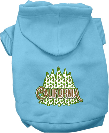 Pet Dog & Cat Screen Printed Hoodie for Small to Medium Pets (Sizes XS-XL), "California Woodland Trees"