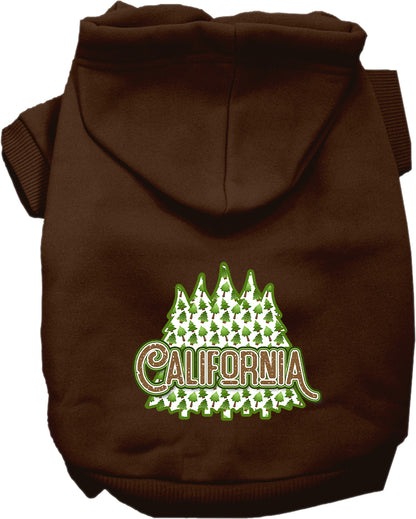 Pet Dog & Cat Screen Printed Hoodie for Medium to Large Pets (Sizes 2XL-6XL), "California Woodland Trees"