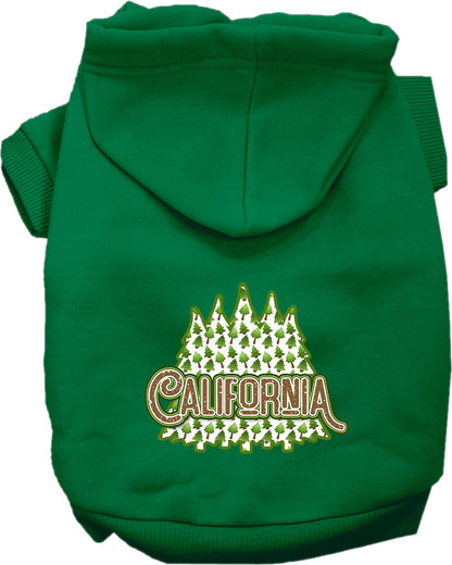 Pet Dog & Cat Screen Printed Hoodie for Medium to Large Pets (Sizes 2XL-6XL), "California Woodland Trees"