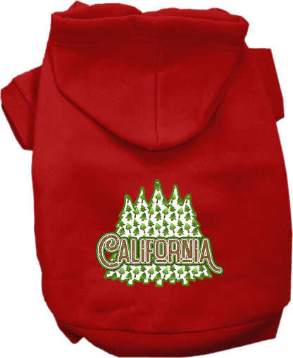 Pet Dog & Cat Screen Printed Hoodie for Medium to Large Pets (Sizes 2XL-6XL), "California Woodland Trees"