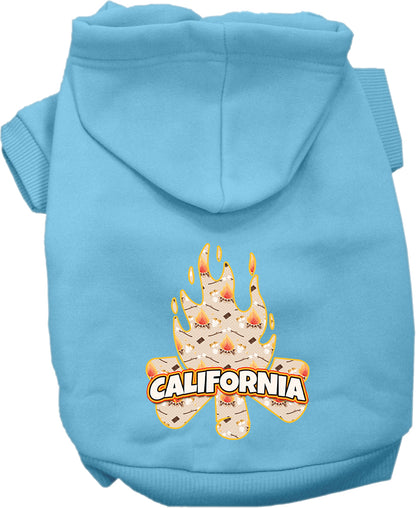 Pet Dog & Cat Screen Printed Hoodie for Medium to Large Pets (Sizes 2XL-6XL), "California Around The Campfire"