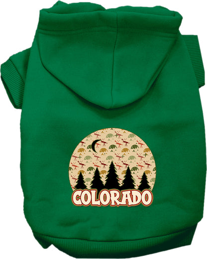 Pet Dog & Cat Screen Printed Hoodie for Small to Medium Pets (Sizes XS-XL), "Colorado Under The Stars"