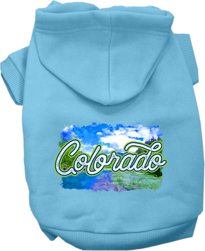 Pet Dog & Cat Screen Printed Hoodie for Medium to Large Pets (Sizes 2XL-6XL), "Colorado Summer"