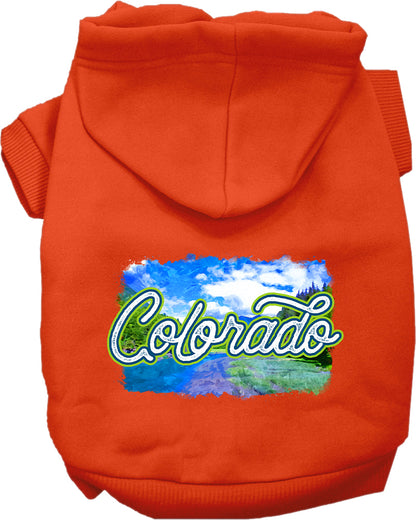 Pet Dog & Cat Screen Printed Hoodie for Medium to Large Pets (Sizes 2XL-6XL), "Colorado Summer"