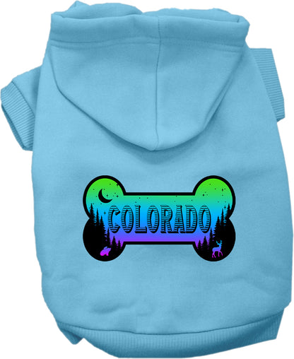 Pet Dog & Cat Screen Printed Hoodie for Medium to Large Pets (Sizes 2XL-6XL), "Colorado Mountain Shades"