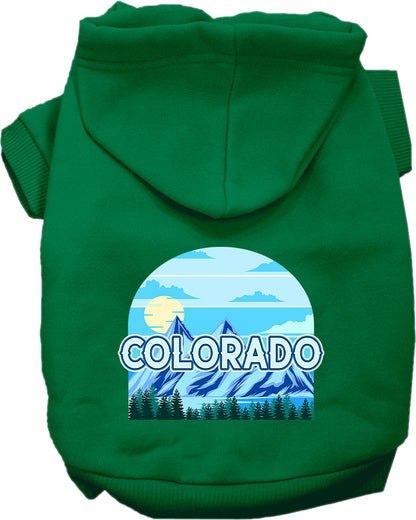 Pet Dog & Cat Screen Printed Hoodie for Small to Medium Pets (Sizes XS-XL), "Colorado Trailblazer"