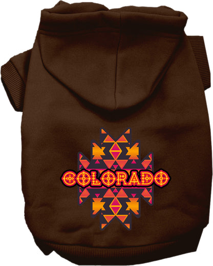 Pet Dog & Cat Screen Printed Hoodie for Medium to Large Pets (Sizes 2XL-6XL), "Colorado Navajo Tribal"