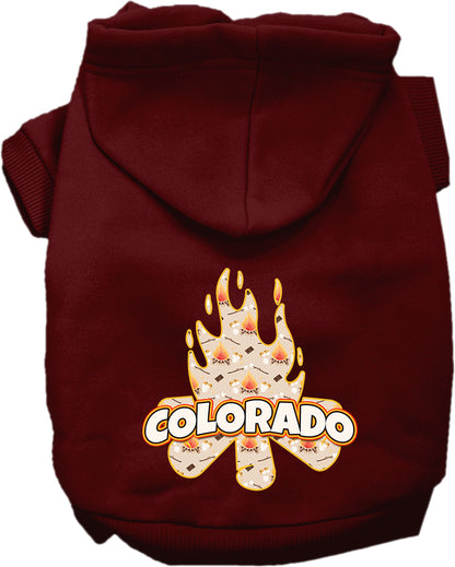 Pet Dog & Cat Screen Printed Hoodie for Medium to Large Pets (Sizes 2XL-6XL), "Colorado Around The Campfire"