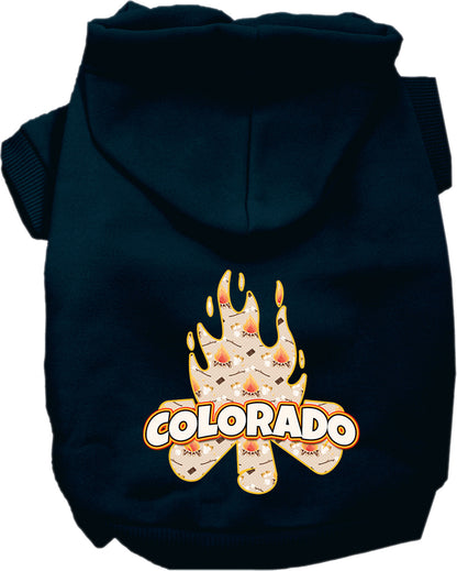 Pet Dog & Cat Screen Printed Hoodie for Medium to Large Pets (Sizes 2XL-6XL), "Colorado Around The Campfire"