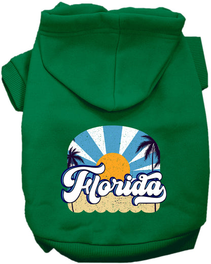 Pet Dog & Cat Screen Printed Hoodie for Medium to Large Pets (Sizes 2XL-6XL), "Florida Coast"