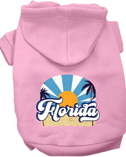 Pet Dog & Cat Screen Printed Hoodie for Medium to Large Pets (Sizes 2XL-6XL), "Florida Coast"