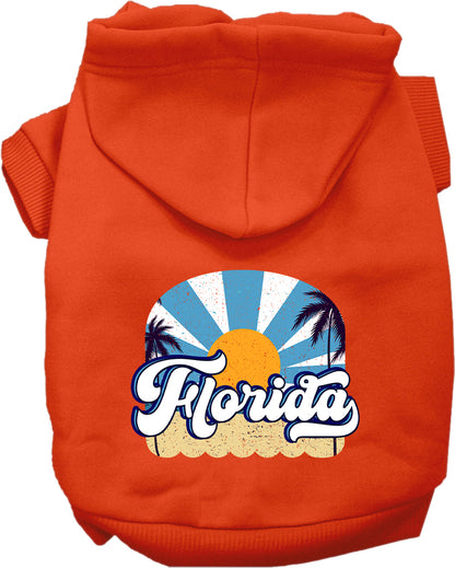 Pet Dog & Cat Screen Printed Hoodie for Medium to Large Pets (Sizes 2XL-6XL), "Florida Coast"