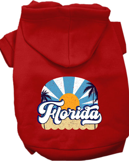 Pet Dog & Cat Screen Printed Hoodie for Medium to Large Pets (Sizes 2XL-6XL), "Florida Coast"