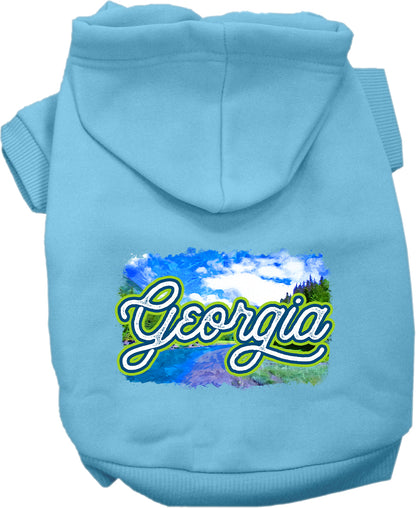 Pet Dog & Cat Screen Printed Hoodie for Medium to Large Pets (Sizes 2XL-6XL), "Georgia Summer"