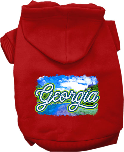 Pet Dog & Cat Screen Printed Hoodie for Medium to Large Pets (Sizes 2XL-6XL), "Georgia Summer"