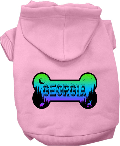 Pet Dog & Cat Screen Printed Hoodie for Medium to Large Pets (Sizes 2XL-6XL), "Georgia Mountain Shades"