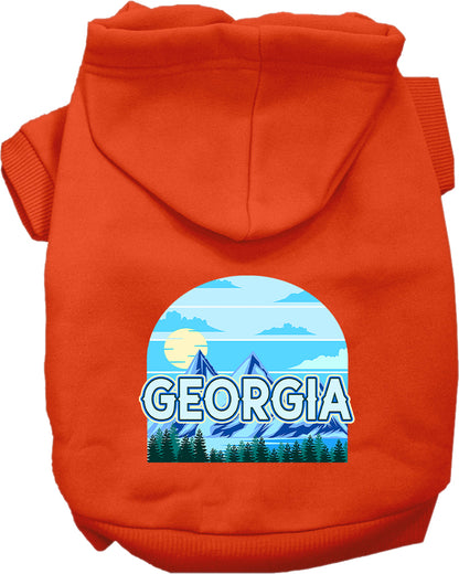 Pet Dog & Cat Screen Printed Hoodie for Small to Medium Pets (Sizes XS-XL), "Georgia Trailblazer"