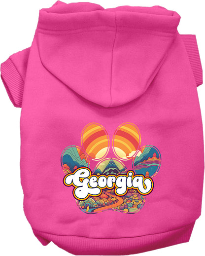 Pet Dog & Cat Screen Printed Hoodie for Small to Medium Pets (Sizes XS-XL), "Georgia Groovy Summit"