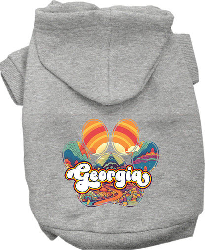 Pet Dog & Cat Screen Printed Hoodie for Small to Medium Pets (Sizes XS-XL), "Georgia Groovy Summit"