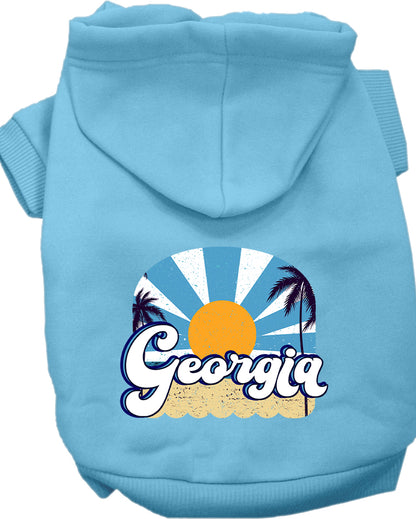 Pet Dog & Cat Screen Printed Hoodie for Medium to Large Pets (Sizes 2XL-6XL), "Georgia Coast"