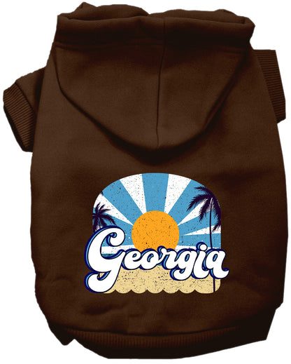 Pet Dog & Cat Screen Printed Hoodie for Small to Medium Pets (Sizes XS-XL), "Georgia Coast"