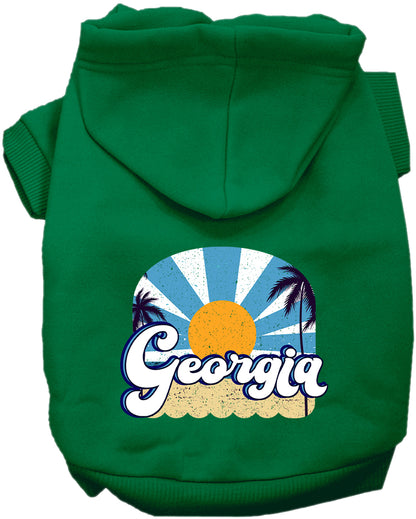 Pet Dog & Cat Screen Printed Hoodie for Small to Medium Pets (Sizes XS-XL), "Georgia Coast"