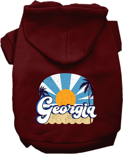 Pet Dog & Cat Screen Printed Hoodie for Small to Medium Pets (Sizes XS-XL), "Georgia Coast"