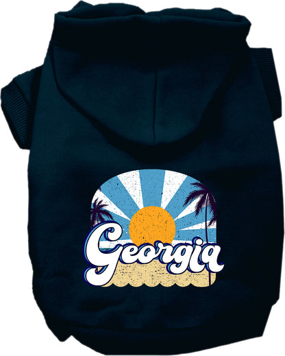 Pet Dog & Cat Screen Printed Hoodie for Medium to Large Pets (Sizes 2XL-6XL), "Georgia Coast"