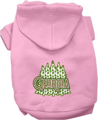 Pet Dog & Cat Screen Printed Hoodie for Small to Medium Pets (Sizes XS-XL), "Georgia Woodland Trees"