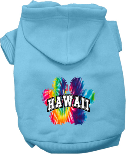 Pet Dog & Cat Screen Printed Hoodie for Medium to Large Pets (Sizes 2XL-6XL), "Hawaii Bright Tie Dye"