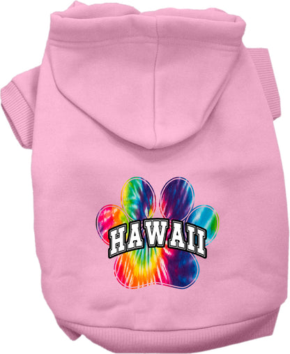 Pet Dog & Cat Screen Printed Hoodie for Medium to Large Pets (Sizes 2XL-6XL), "Hawaii Bright Tie Dye"