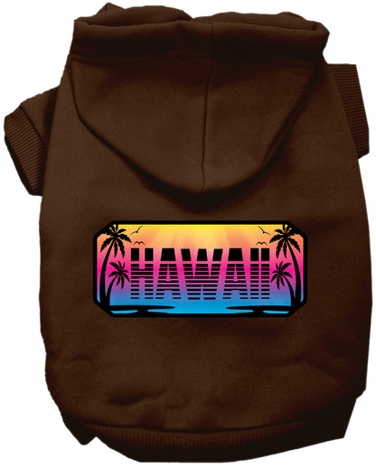 Pet Dog & Cat Screen Printed Hoodie for Medium to Large Pets (Sizes 2XL-6XL), "Hawaii Beach Shades"