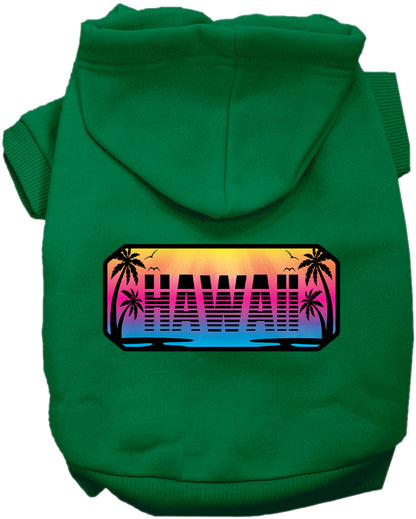 Pet Dog & Cat Screen Printed Hoodie for Medium to Large Pets (Sizes 2XL-6XL), "Hawaii Beach Shades"